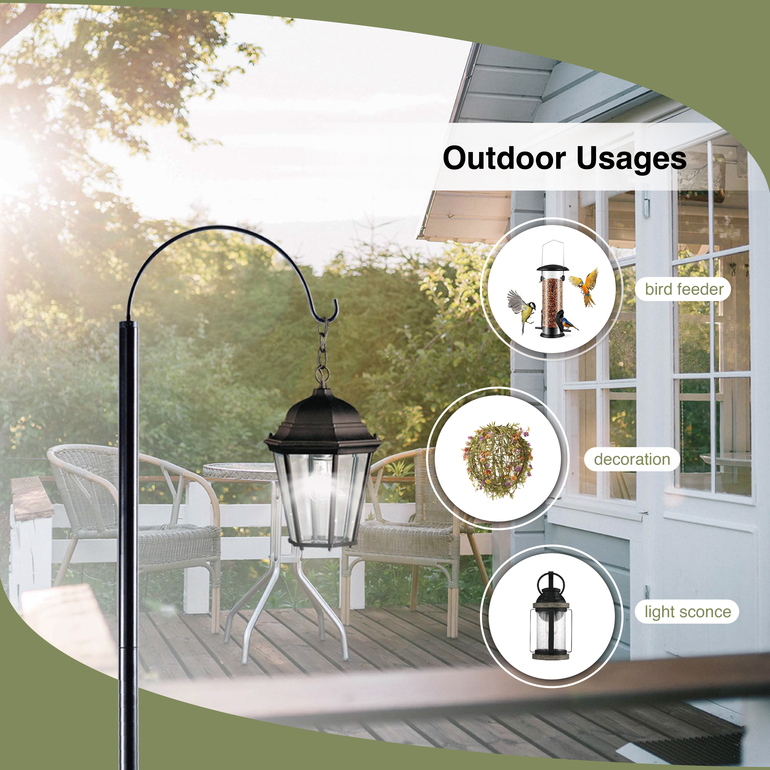 59 Inch Large Wind Chime Stand for Windchimes Lantern Hanging Plant