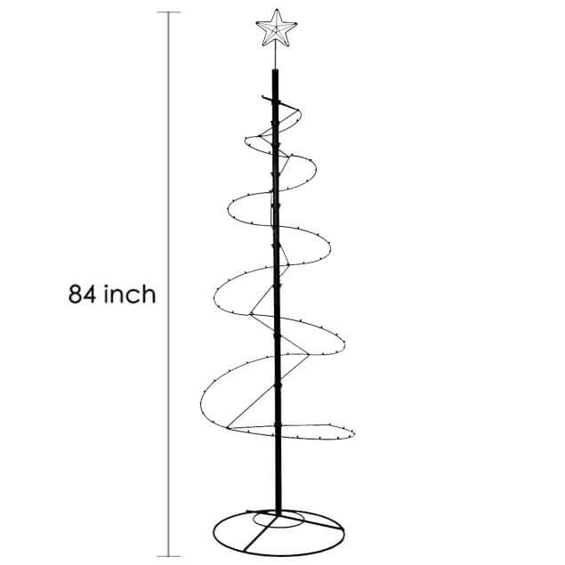 Metal Christmas Tree Spiral Wrought Iron Ornament Display Stand Black 84 Inch