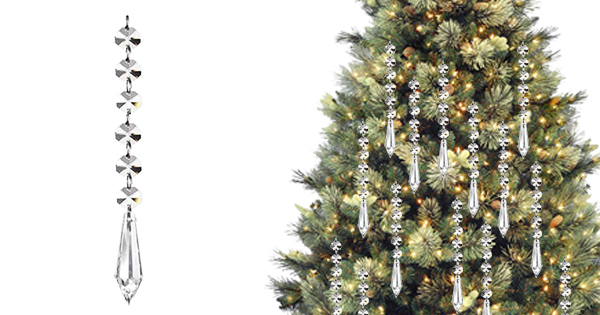 HOHIYA Crystal Ornaments Christmas Tree Decoration Garland Clear
