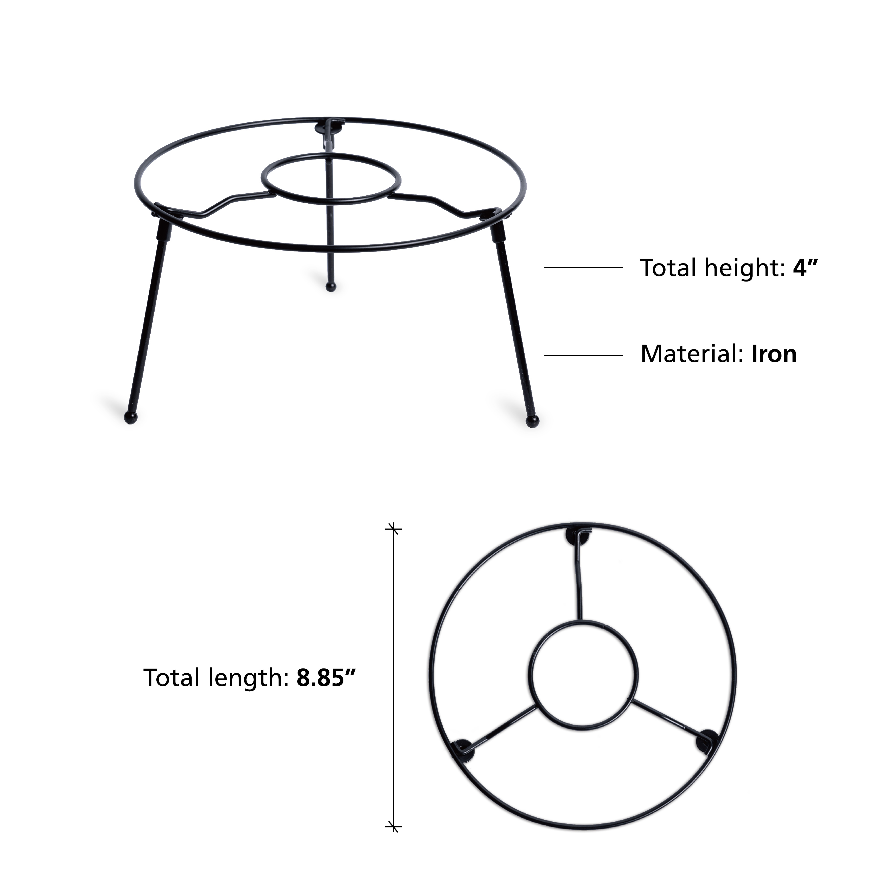 Tabletop Black Metal Pizza Pan Riser Stands, Food Platter Tray