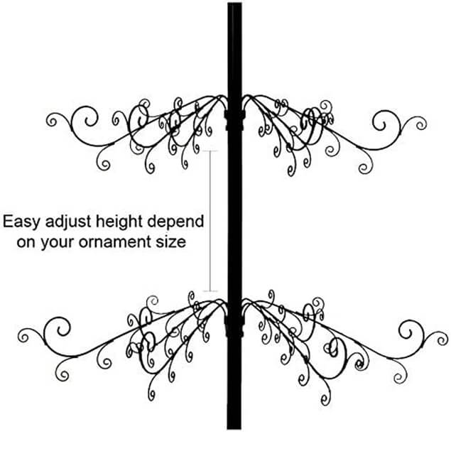 Ornament Display Tree Metal Christmas Wrought Iron Stand Large Black Eb02 Hohiya